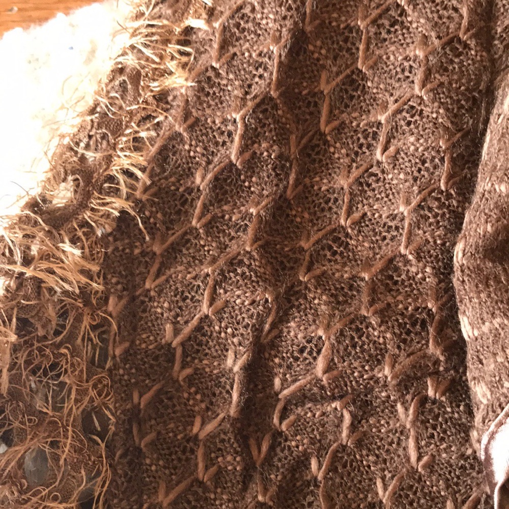 Brown open fringe vest NWT - Picture 3 of 7
